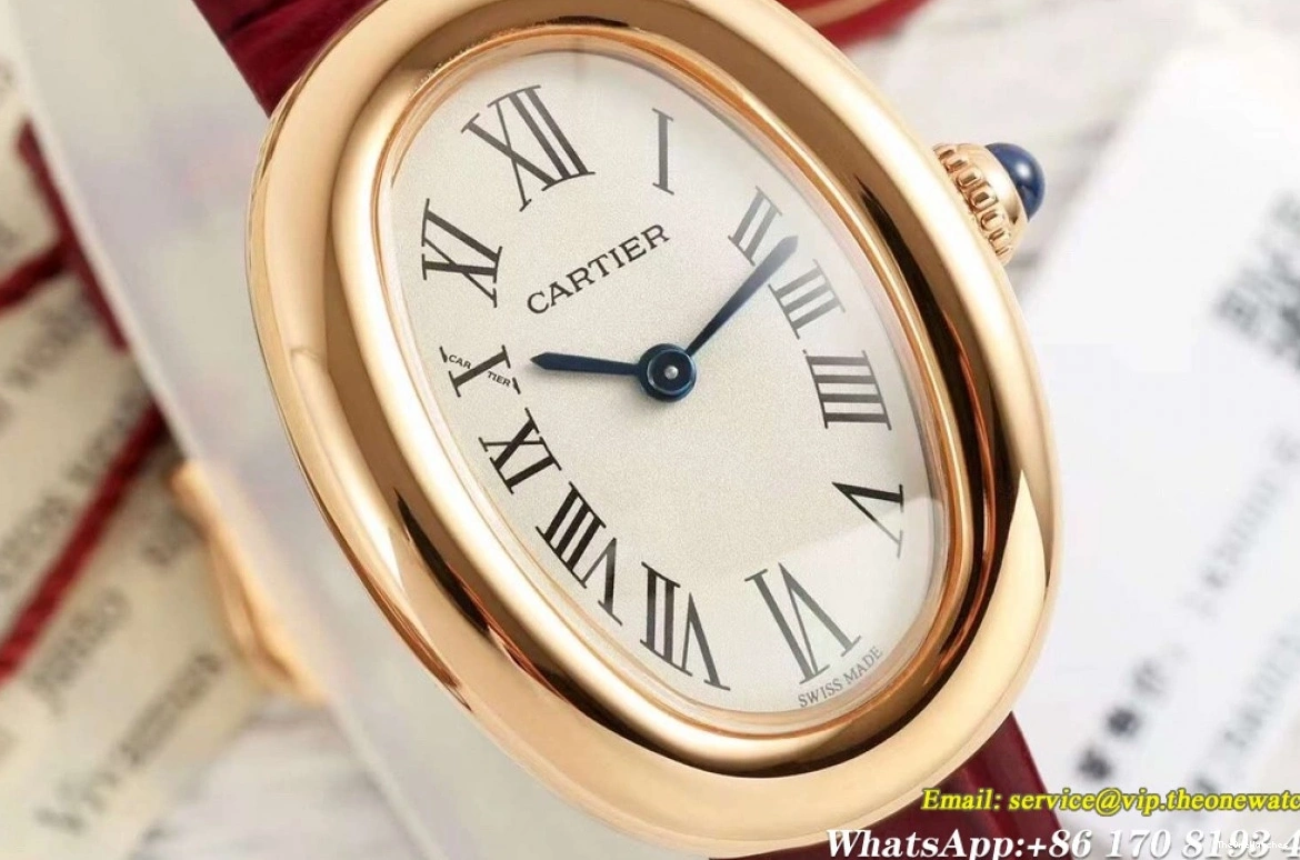 LE AF Ladies Red Baignoire Quartz White RG Dial 31mm 0212